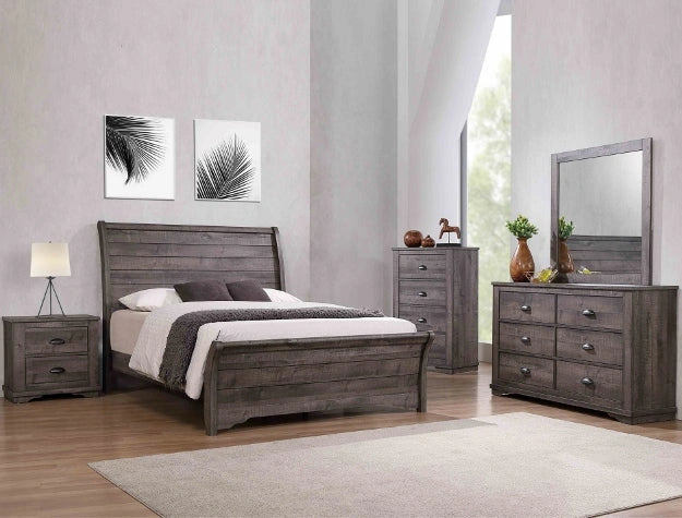 Crown Mark Furniture Coralee 2 Drawer Nightstand in Gray image