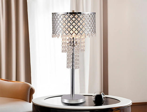 Crystal On Mesh Table Lamp 24 H