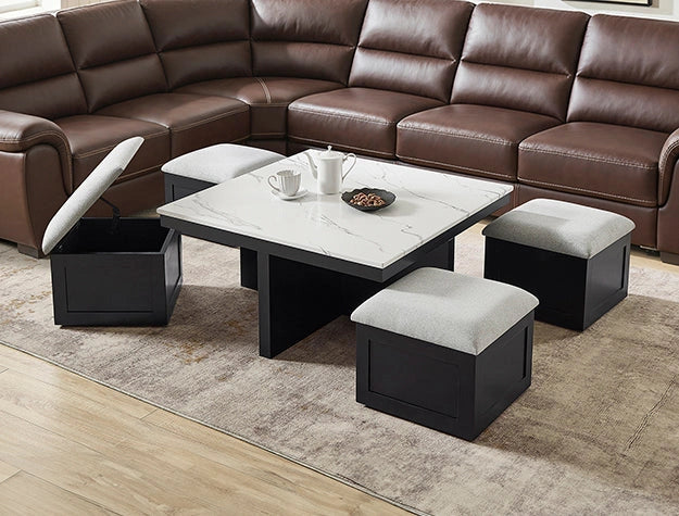 Marta Cof Tbl W/4 Storage Ottomans