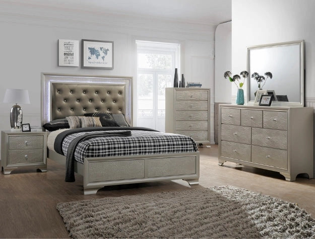 Crown Mark Lyssa 6 Drawer Dresser in Embossed Crocodile Pattern image