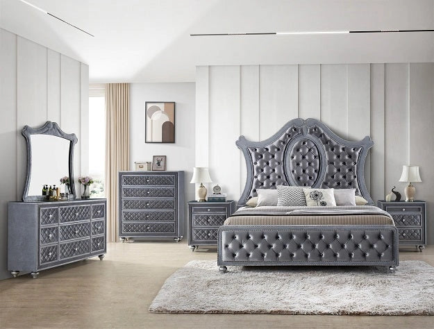 Crown Mark Furniture Voltare Mirror in Dark Grey image