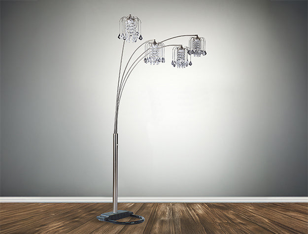 Rain Drop Arc Lamp 84 H Pewter